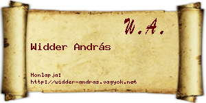 Widder András névjegykártya
